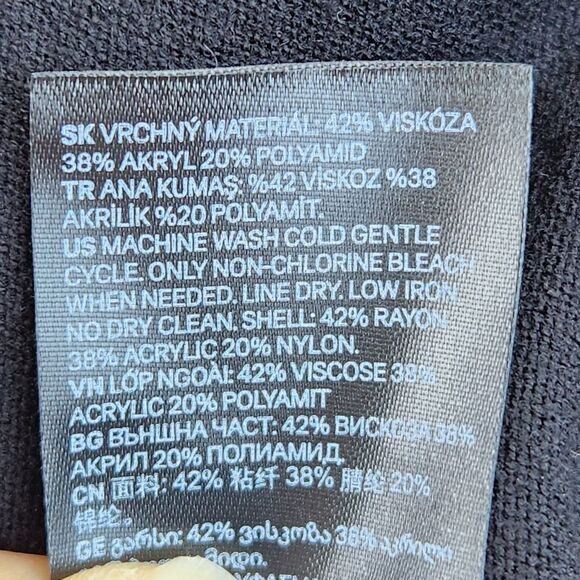 📐💜H&M Divided Black w/Yellow & White Stripe Cropped Mock Sweater Medium - Picture 10 of 10